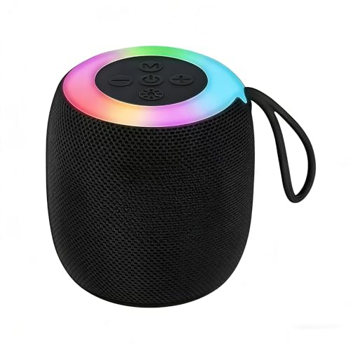 BDSKIIQ Bluetooth Speaker, 2026 Portable Bluetooth Speaker With Led Light, Louder Volume & Enhanced Bass, 20H Playtime, IPX7 Waterproof, USB C Fast Charge for Bathroom, Outdoor, Party, Travel, Sport