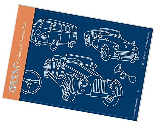 Claritystamp Vintage Cars A6 Groovi Parchment Embossing Plate