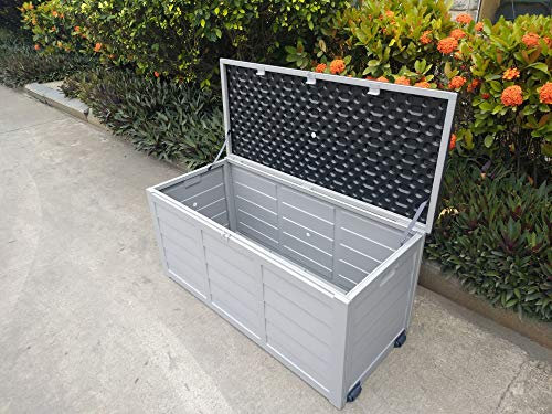 groundlevel.co.uk Weatherproof easy move XL garden storage box- Charcoal Grey Lid