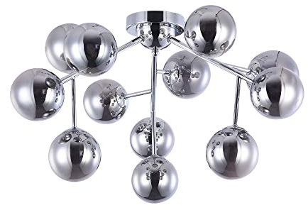 Maytoni Moderne Kronleuchter Dallas 12 xG9 excl. Chrome aus Glas, Metall Energieeffizient 28W für Küche, Schlafzimmer, Wohnzimmer, Esszimmer, Lobby
