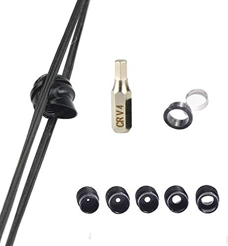 SHARROW Bogenschießen Peep Sight 37/45 Grad Aluminiumgehäuse mit Clarifier Aperturlinse und 5 Größen Innerer Kern Apertur-Kit für Compoundbogen (Schwarz, 37°/ 6 fache Linse)