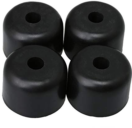 Bqlzr, Möbelfüße, 50 mm Durchmesser, 35 mm Höhe, Kunststoff, rund, 6 mm Lochdurchmesser, für Bett, Tisch, Stuhl, Schrank, Boden, Schwarz, 4 Stück
