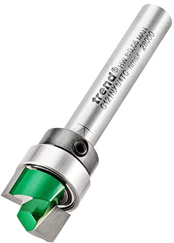 Trend CraftPro Guided Profiler Router Cutter Bit, 1/4 Inch Shank, 6.35mm Cut Diameter & 12.7mm Cut Length, Tungsten Carbide Tipped, C121NX1/4TC