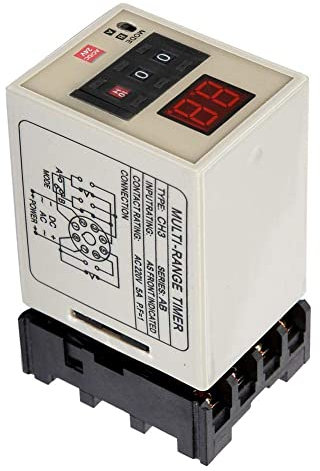 Relé Temporizador Digital 8P 220V con Pantalla LCD, Temporizador de Retardo de Tiempo AC/DC 24V para Control Industrial