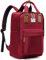 VASCHY Backpack for Women, Men Vintage School Backpack Travel Work Rucksack Water Resistant Daypack with Button Top Handle (Burgundy)