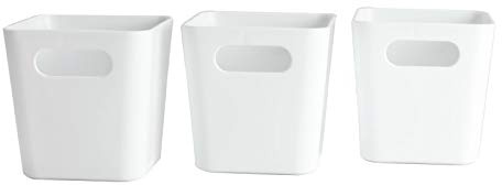 #11 3X Organizerbox 10x10x10cm WEIß Ordnungssystem Polypropylen Bad Schrank
