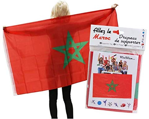 Maelsa - Drapeaux Maroc 90X150 - Drapeau marocain Grand Format Manifestation Festival Body Flag Supporter