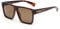JIM HALO Retro polarisierte Sonnenbrille Männer Frauen Flat Top Square Brille (Schildkrötenrahmen/polarisierte braune Linse)