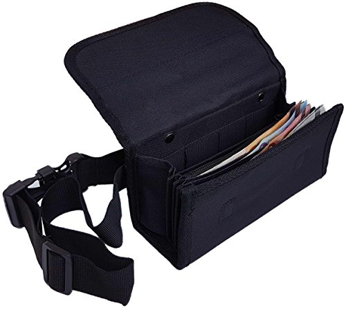 Sacoche Banane Serveur en Toile Polyester-Portefeuille Serveur Restauration Pratique-Vendue sans Monnayeur-1 Poche Zip intérieure-Fermeture par Aimants- Bars, Commerçants, Restaurants, Forains