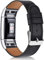 Vancle Kompatibel für Fitbit Charge 2 Armband, Klassisch Echt Lederarmband Ersatzarmband für Fitbit Charge 2 (Schwarz)