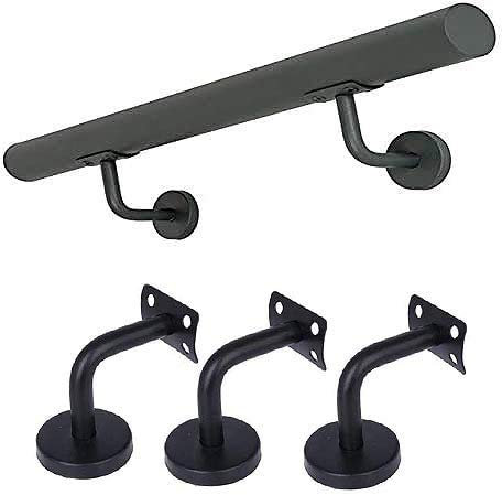 5PCS Sturdy Handrail Bracket, Wall Mounted Hand Rail Bracket, Stainless Steel Heavy Duty Bracket for Stair Bannister Handrail - Curved Joint - 60x60cm