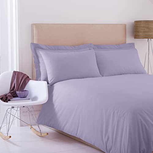Charlotte Thomas Plain Dye Duvet Cover Set, Lilac, Single