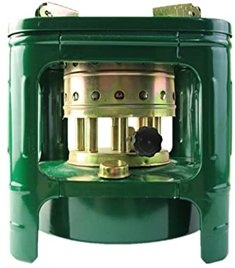 FGHFD Réchaud à Pétrole Universel 8 Mèches Mini Poele au Kerosene Exterieur de Camping Portable avec Tige de Réglage de Puissance de Feu et Support de Chaudière, Amovible et Facile à Assembler
