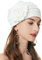 ZLYC Damen Beanie Mütze mit Blumen Elastischer Chemo Hut(Blumen Weiß)