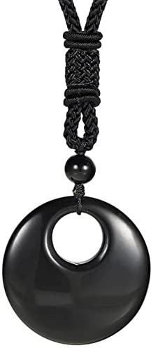 DALMARO Halskette für Damen GEMSTONE EYE - Edelstein Naturstein Shakra Anhänger mit Schmuckschachtel (SCHWARZER ONYX)