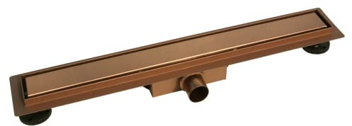 VBChome Duschrinne Kupfer 80cm Edelstahl doppelseitige Ablauf Bodenablauf Selbstreinigender Siphon mit Geruchsstop für Badezimmer Duschablauf sehr flach Komplettset
