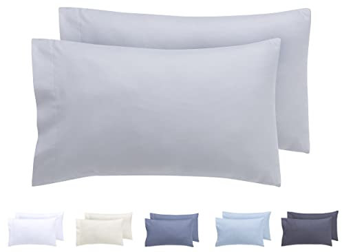 Todocama – Juego de 2 Fundas de Almohada, Microfibra Extra Suave, hipoalergénicas. Juego de 2-30x50 cm Gris Claro