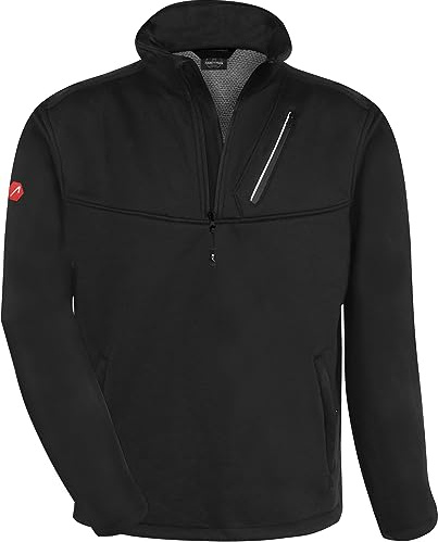 ACE Handyman Maglione da Lavoro - Fodera in Pile e Cerniera - Maglione da Lavoro - 35% Cotone - Nero - S