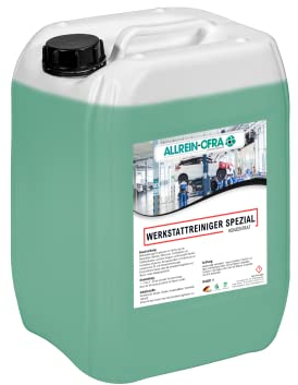 Allrein Werkstattreiniger Konzentrat. Hochaktives alkalisches Reinigungsmittel zur Entfernung von mineralischen Öl- und Fettverschmutzungen in Werkstätten II 10L