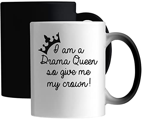 I AM A Drama Queen So Give Me My Crown Tazza Magica in Ceramica Bianca
