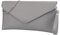 SH Leder Echtleder Clutch Umhängetasche kleine Tasche elegant Abendtasche in genarbt Rindleder mit Tragkette 31,5x16,5cm Saya G369 (Fenstergrau)