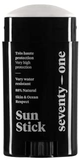 SeventyOne Percent | The Original : Sun Stick SPF 50+ | Sun Stick Face Vegan - Sehr Hoher Schutz | Sehr wasserfest | UVA 34 | 92% Natürlich - Made in Frankreich | 15 gr