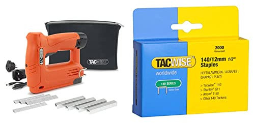 Tacwise 1586 140-180EL Cordless 12V Staple/Nail Gun with Storage Bag, 200 Staples & 200 Nails, Uses Type 140 Staples & 180 Nails & 140/12MM Staples GALV B/2000