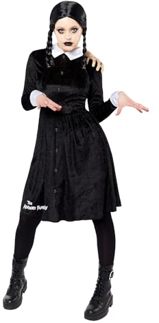 Amscan - Kostüm Wednesday, Kleid, die Addams Family, Horror, Halloween, Karneval