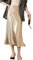 JACTZ Gonna Donna Donne Seta Raso Gonna Estate Elegante Gonne Lunghe Vita Alta A-Line Bella Gril Midi Gonna-Beige Gold,M