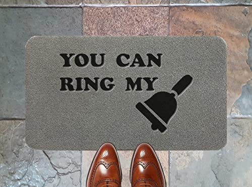 Artisan Kiss Ring My Bell 70cm x 40cm Washable Door Mat Syn Coir Grey (Outdoor)