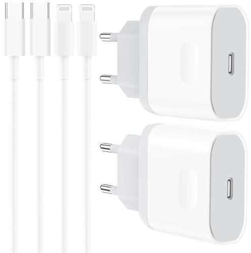 4-Pack Ladekabel und Schnellladegerät für iPhone 11 12 13 14/14 Plus/14 Pro/14 Pro Max, 20W Ladegerät und 1M Kabel USB C Netzteil Schnellladekabel Stecker Power Adapter Netzstecker Nisiyama