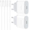 4-Pack Ladekabel und Schnellladegerät für iPhone 11 12 13 14/14 Plus/14 Pro/14 Pro Max, 20W Ladegerät und 1M Kabel USB C Netzteil Schnellladekabel Stecker Power Adapter Netzstecker Nisiyama