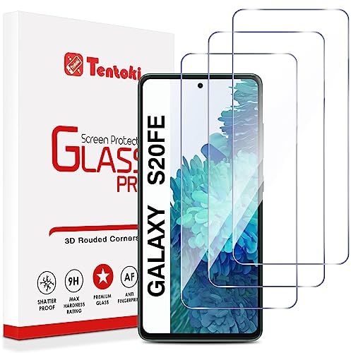 Tentoki Verre Trempé pour Samsung S20 FE/Galaxy S20 FE 5G [lot de 3] vitre Protection écran -sans Bulles d'air -[0.26mm] [Anti Rayures, Dureté 9H] Ultra Transparent