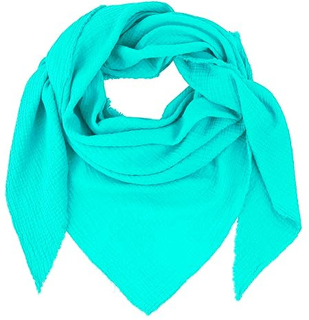 Glamexx24 Damenschal Musselin Dreieck Schal, XXL Schal verschiedenen Farben Halstuch Winterschal aus Baumwolle Hergestellt in Italien