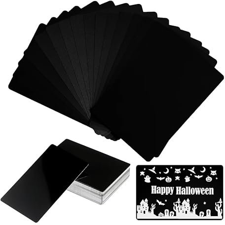 FONLAND 50 Stück Metall Visitenkarten, 10 Farben 0,4 mm Metall Karten für Blank Aluminiumlegierung Lasermarkierung Graviertes Visitenkarte für Business Office DIY Geschenkkarten