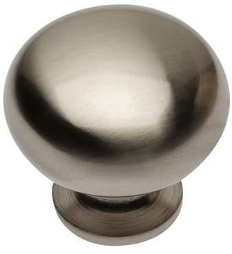 GTV - Knopf BERGAMO Ø 3 cm I Möbelknöpfe mit Schrauben I Schrankknöpfe Küchenknöpfe Türknopf Schubladenknauf Griff Möbelgriffe I Edelstahloptik