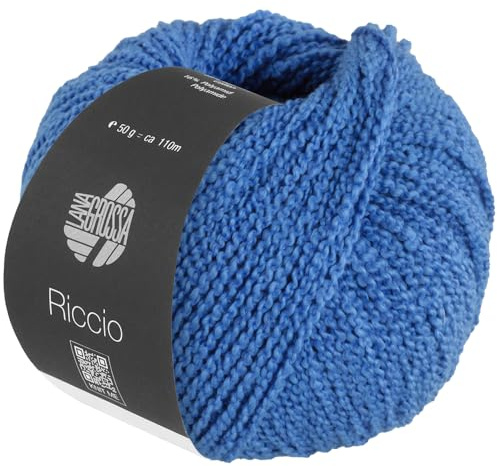 LANA GROSSA Riccio | Kuschelweiches, strukturiertes Garn aus Pima Baumwolle | Handstrickgarn aus 84% Baumwolle & 16% Polyamid | 50g Wolle zum Stricken & Häkeln | 110m Garn FB 6