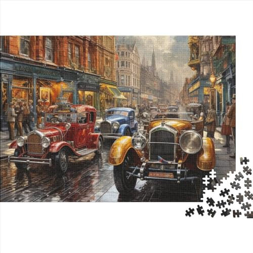 Puzzles Für Erwachsene 1000 Teile Classic Cars on The Streets of London Puzzles Als Geschenke Für Erwachsene 1000pcs (75x50cm)