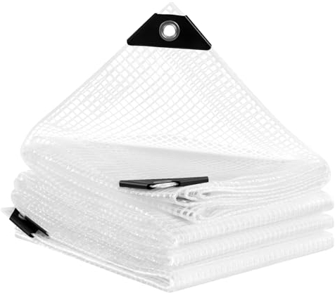 WOLTU Telone Impermeabile per Esterno, 3x3 m in PE 140g/m², Telo Trasparente Occhiellato, Copertura Antipioggia, Telone protettivo Antistrappo Anti-UV, per Mobili da Giardino, Piscina, Barche, Camion