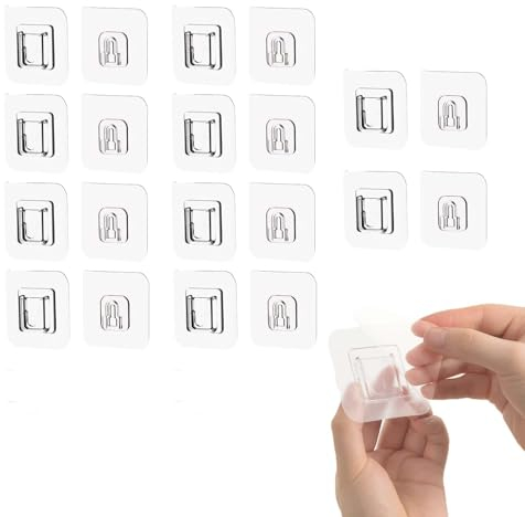 Foodypopz Wandhaken, doppelseitig klebender Haken von Foodypopz, doppelseitig klebende Wandhaken, selbstklebende Haken zum Aufhängen im Badezimmer, in der Küche, im Büro (10 Set)