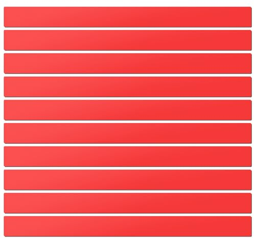 LLPT Trocken Abwischbare Magnetstreifen | 10 Stück | Blanko beschreibbarer Magnet | Wiederverwendbare Abwischbare Magnetschilder | für Whiteboard (DMS21210RD) | Farbe Rot | 5CM x 30CM