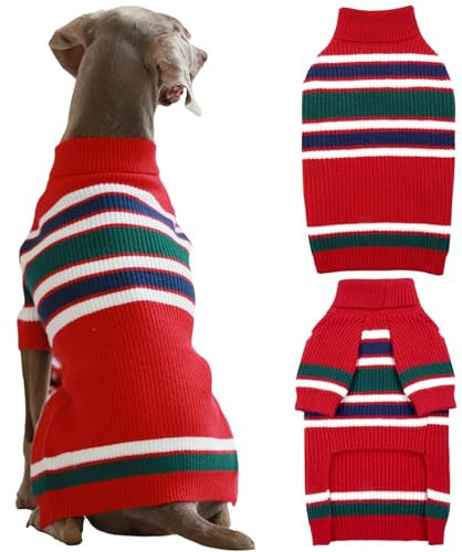 IECOii Hundepullover für große Hunde, XXL Hundepullover für extra große Hunde, Mädchen und Jungen, Rollkragenpullover für große Hunde, Weihnachts Hunde Sweatshirt für Pitbull, Border Collie, XXL
