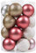 Beinhome Weihnachtskugeln 20 TLG.8cm Christbaumkugeln Weihnachtsbaumschmuck Mit Schlüsselband Bruchsicher Plastik Weihnachten Deko mit Anhänger für Party Weihnachtsdeko Weiß Rosa Silber Gold