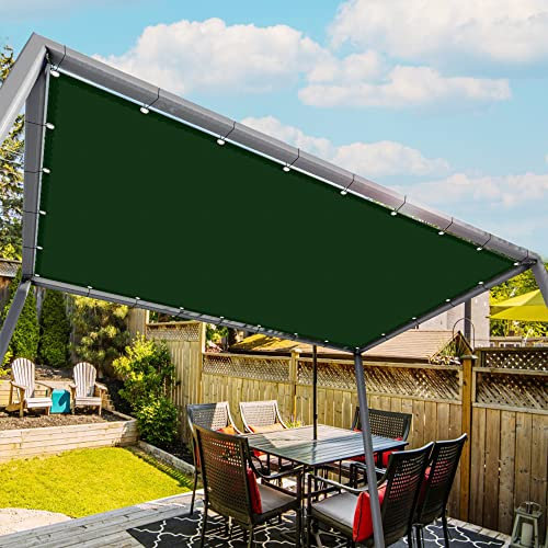 Tenda parasole quadrata 6 x 6 m, verde scuro, per cortile, piscina, prato, attività all'aperto, con corda inclusa