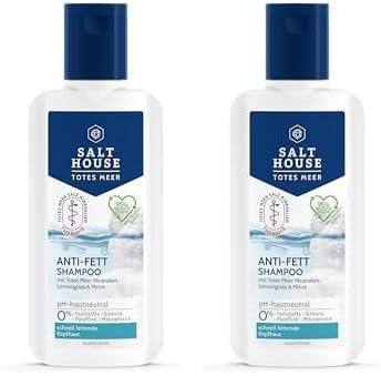 Salthouse Totes Meer Therapie Anti-Fett Shampoo, Bioaktiv-Komplex befreit Kopfhaut von Fett, mit Lemongrass für Frischegefühl, 250ml (Packung mit 2)
