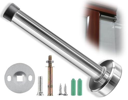 Emezddo fermaporta da parete, fermaporta in acciaio inossidabile da parete,fermaporta da parete,ammortizzatore con tampone in gomma,fermaporta da parete per porte,include materiali di fissaggio(15 cm)