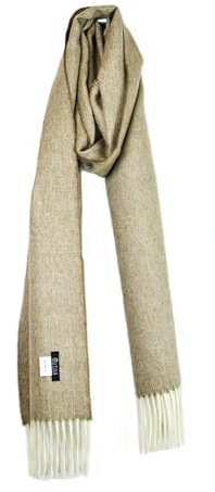 MITOS NATURAL ELEGANCE - Hipster Schal aus 100% Wolle Alpaka, eleganter Winterschal, Wollschal aus feiner 100% Alpaka Wolle, weich, warm, pures elegantes Naturhaar unisex, natur (braun fischgrät)