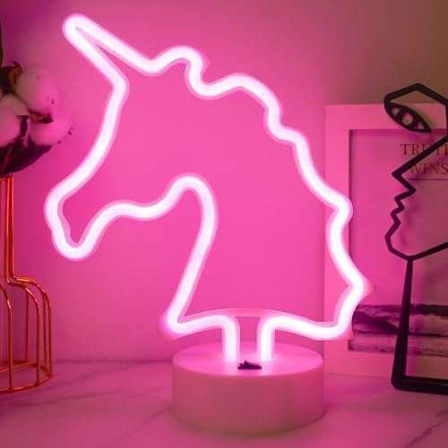 JEMESI Einhorn-Neonlicht, Schlafzimmer-Nachtlicht, Batterie/USB,LED-Lichtzeichen, für Familie, Geburtstag, Urlaub, Hochzeit, Partyzubehör