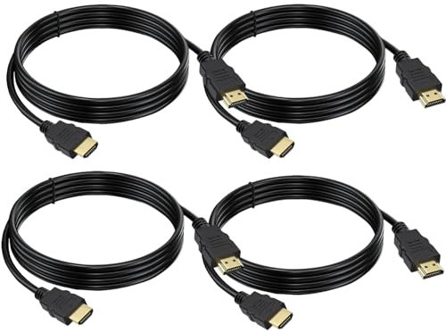 HDMI Cable 8FT 4-Pack, HDMI 2.0 Cable 8 FT 4K@60Hz, 2K@165/144Hz, Shielded HDMI Computer Monitor Cable for TV PS4 PS5 Xbox PC Monitor and More-High Speed HDMI Cord with HDCP 2.2, HDR, 3D, eARC, ARC