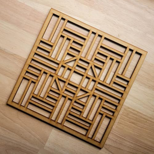 Art Decor Grille Style Grille Decorative Screen Radiator Cabinet square MDF Panel Wall Art Decorative Screen 3mm 6mm 2ftx 2ft 022 (Primed White, 6mm)